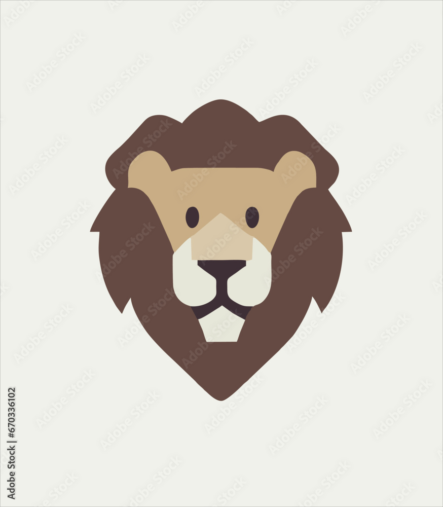 Cute lion head icon design, lion animal logo illustration Cute lion head icon design, lion animal logo illustration