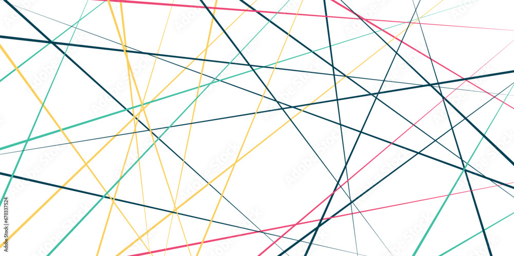 Obraz premium Colorful trendy random diagonal lines image. Random chaotic lines. Abstract geometric pattern. image idea