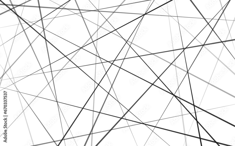 Obraz premium Random chaotic lines. Abstract geometric pattern. Outline monochrome texture.