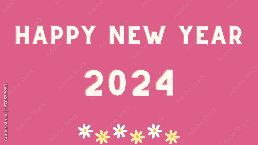 pastel tone background There is a Happy New Year message for the year 2024.