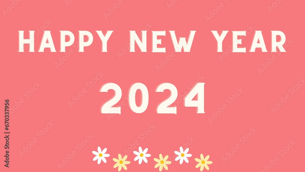 Fototapeta premium pastel tone background There is a Happy New Year message for the year 2024.