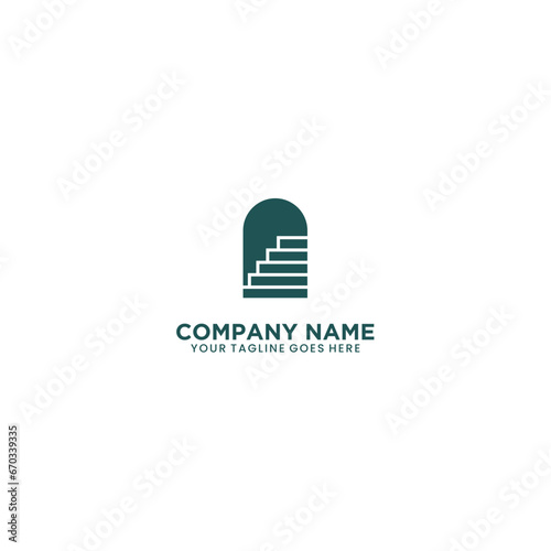 Illustration creative starway logo design concept vector template