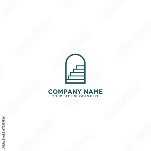 Illustration creative logo design concept upstairs line art for logo company or symbol