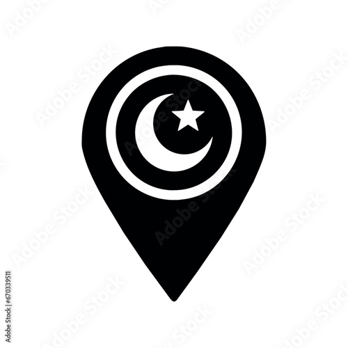 muslim moon location pin