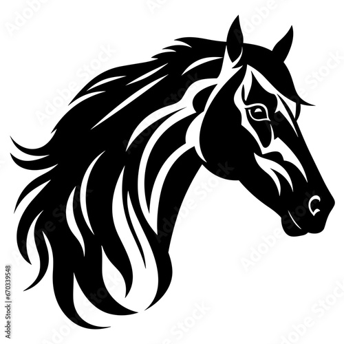 Fototapeta Naklejka Na Ścianę i Meble -  Logo of Horse Head, Stallion Illustration Vector SVG.