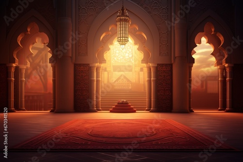 Islamic mosque with room for text background