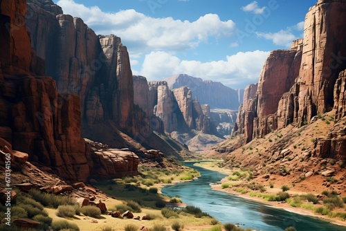 Majestic canyon vistas showcasing the rugged beauty of a natural landscape © KerXing
