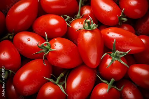 Plum tomatoes background close up