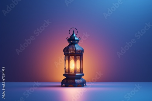 Ramadan lantern on gradient background design © KerXing