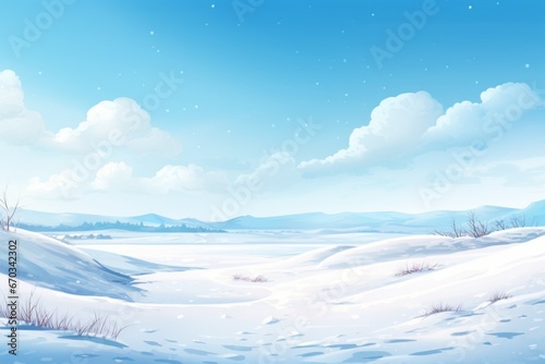 Snowy landscape with blank space for your winter sale promotion.