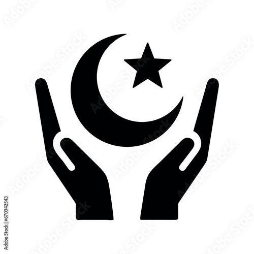 muslim moon and hands