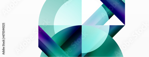 Minimalist marvel - squares and circles unite in harmonious geometry. Muted tones weave serene backdrop where structured tiles form dance of timeless elegance, epitomizing modern simplicity