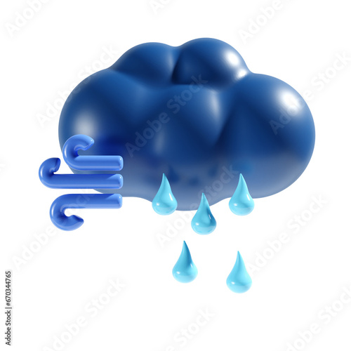 Принти на полотні cloudy and drizzly weather 3d illustration