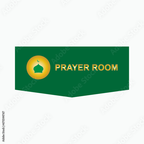 Prayer Room, Mosque Icon. Muslim Praying Area. Shalat Place Symbol for Design Elements, Websites, Presentation and Application - Vector