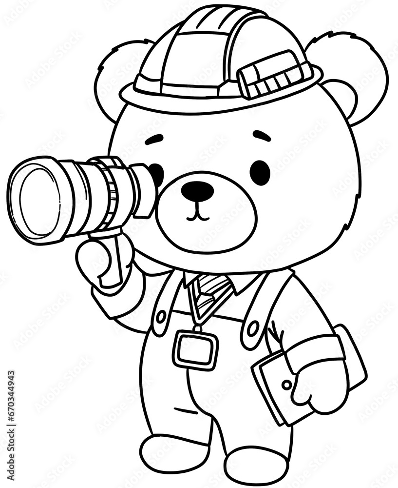 explorer bear drawing line
