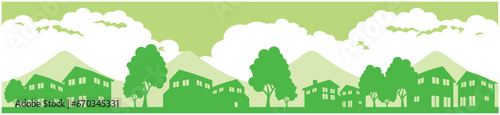 cityscape Landscape vector line illustration