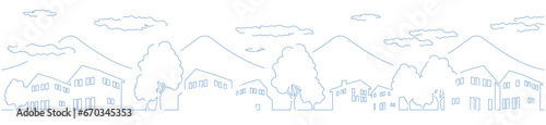 cityscape Landscape vector line illustration
