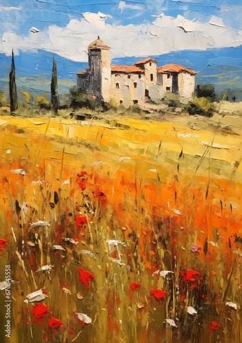 field house distance italian flower tower expressive emotional piece feminist bright mediterranean features jakob red orange oil photo