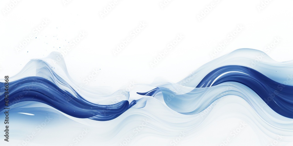 Fresh navy blue wave design element on white background Generative AI Fresh navy blue wave design element on white background Generative AI