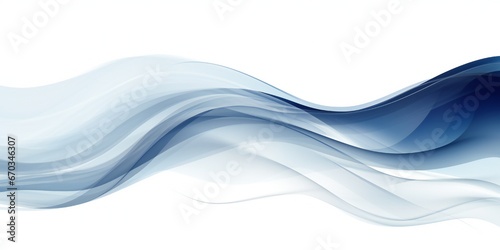 Fresh navy blue wave design element on white background Generative AI