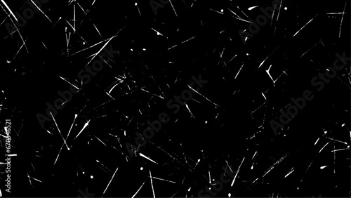 white Dust and scratches design. Black scratched grunge background, old film effect, space for text. Aged photo editor layer. Black grunge abstract black background. 