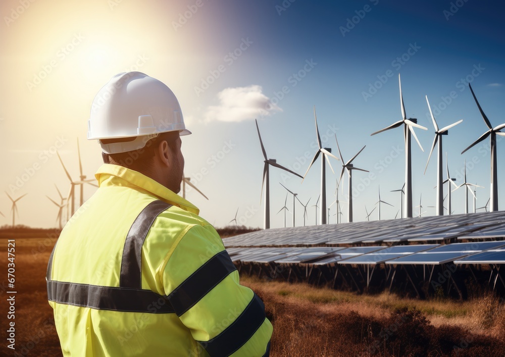 Solar power plant. Engineer with tablet computer on a background of photovoltaic panels. Science solar energy. Solar power plant. Engineer with tablet computer on a background of photovoltaic panels. Science solar energy.