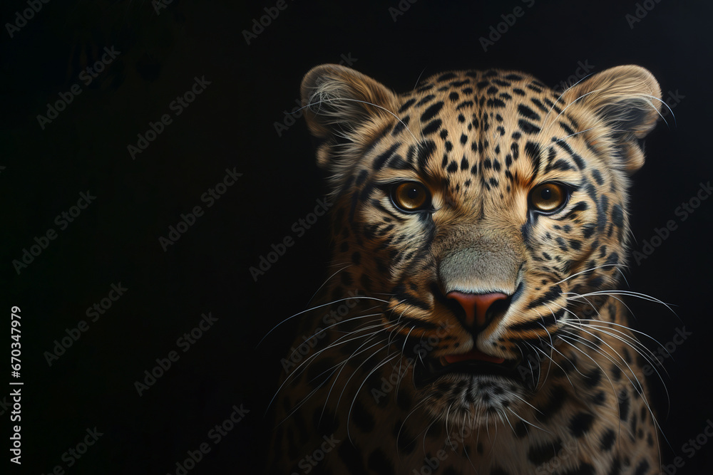  Image of a leopard head. Wildlife Animals.