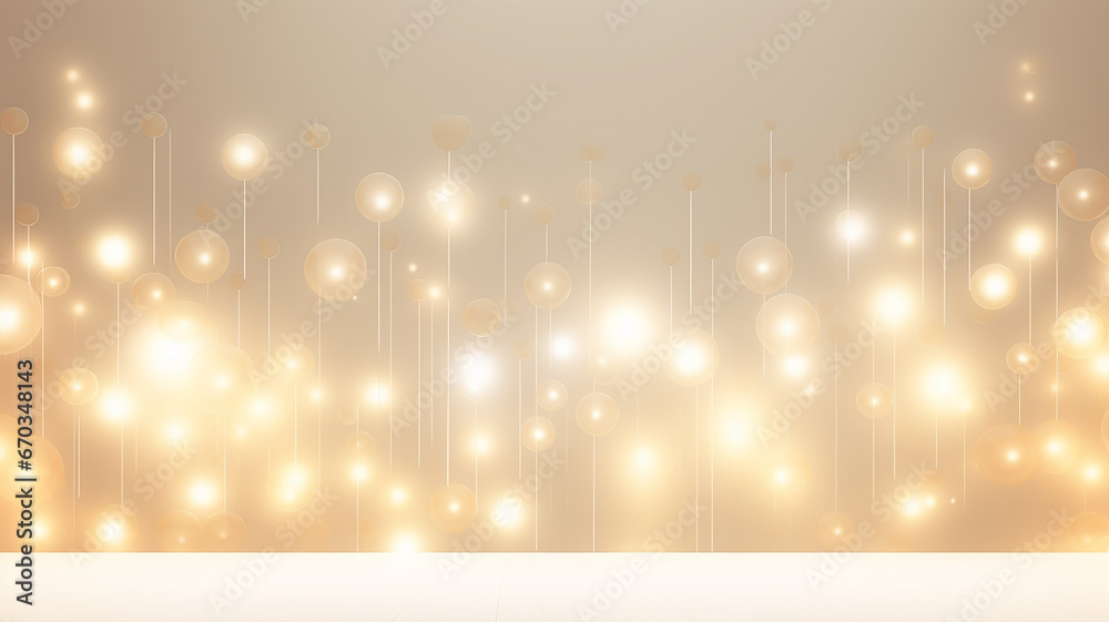 a lot of burning bulbs and glowing lights, an abstract festive banner background, a podium for a new product - obrazy, fototapety, plakaty 