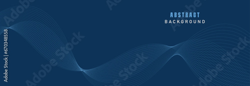Vector data technology background. Dotted halftone waves connecting dots and lines on a blue background.
