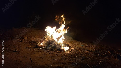 burning cardboard waste