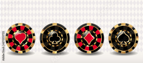 Casino poker chips, vector illustration
