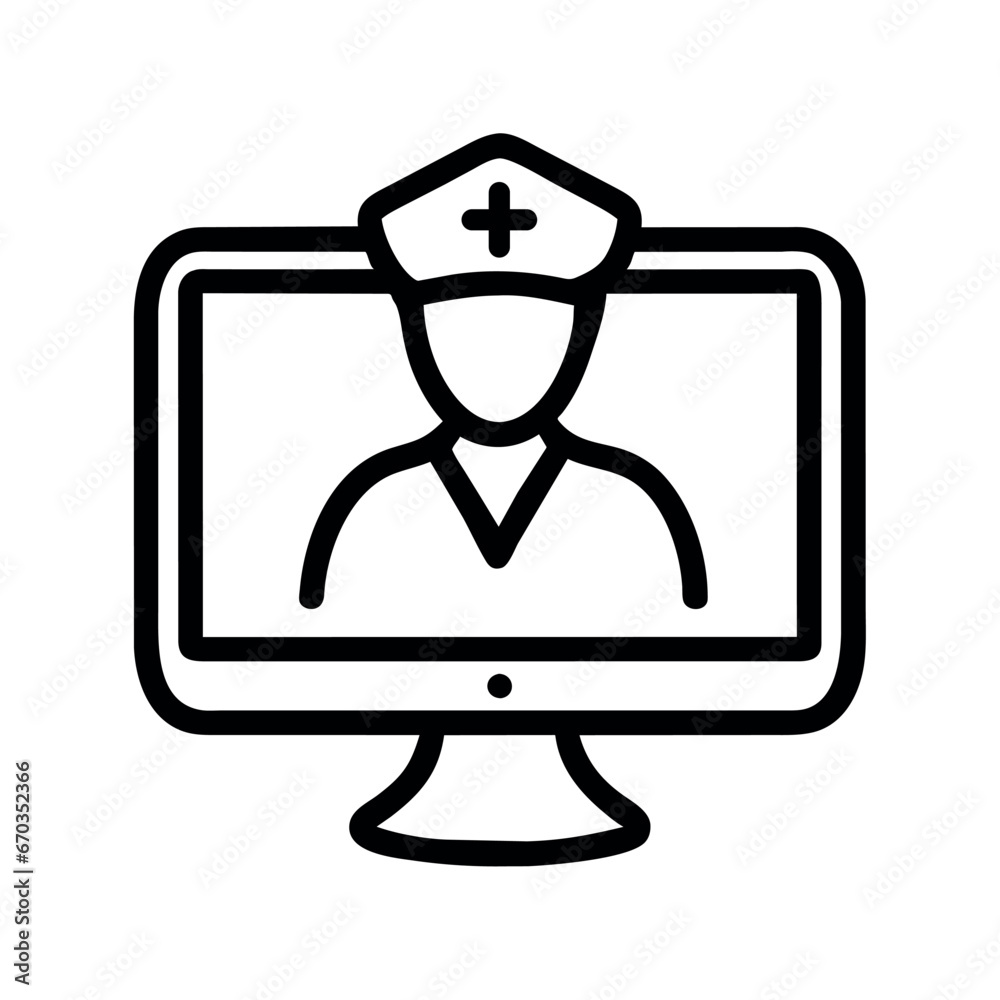 digital nurse icon