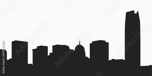 Oklahoma city skyline silhouette. Oklahoma skyscraper buildings in vector for your design