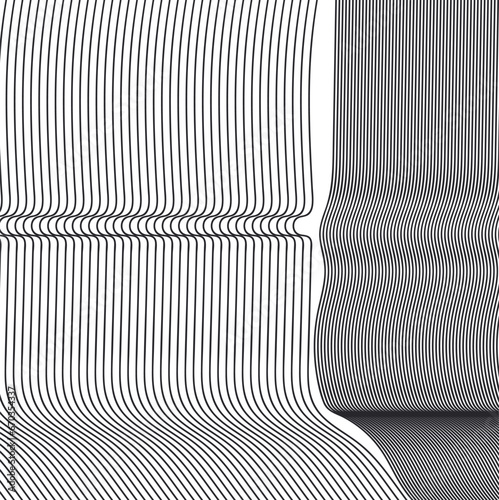 Striped wavy texture with ravine or ditch