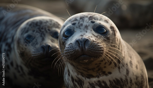 Cute seal pup resting, looking at camera, in arctic nature generated by AI © Jemastock