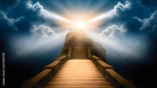 stairway to heaven, Stairway through the clouds to the heavenly light.