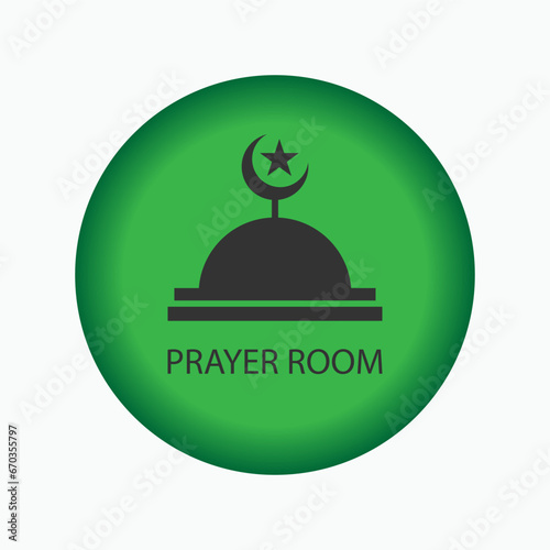 Prayer Room, Mosque Icon. Muslim Praying Area. Shalat Place Symbol for Design Elements, Websites, Presentation and Application - Vector.