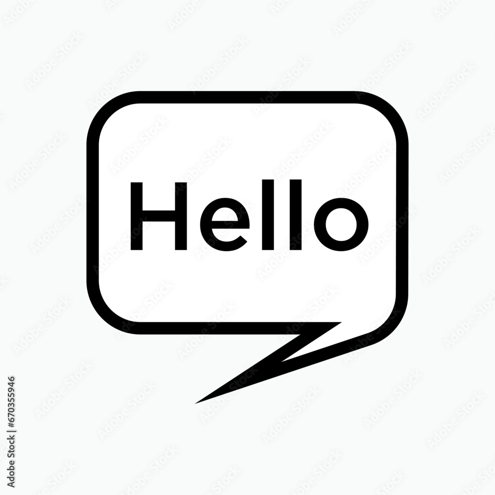 Bubble Speech Hello. Greeting Symbol. Bubble Speech Hello. Greeting Symbol.