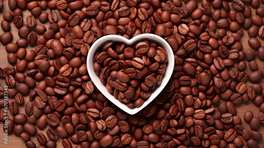 coffee beans in a cup HD 8K wallpaper Stock Photographic Image 