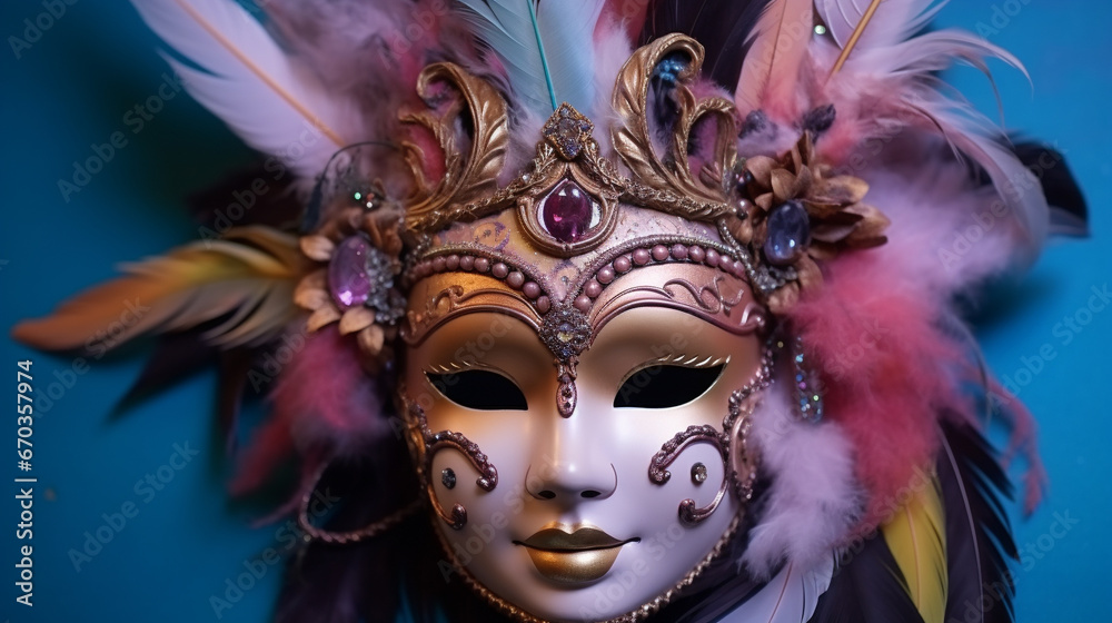 carnival mask on black HD 8K wallpaper Stock Photographic Image 
