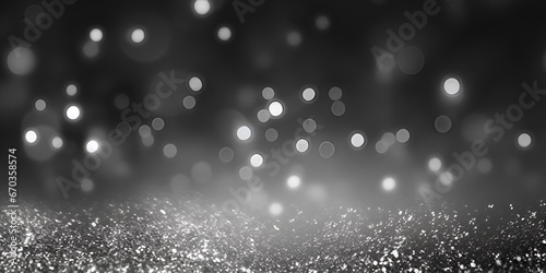 A close up of silver glitter on a black background, 