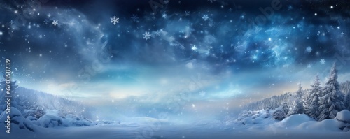 Magical dramatic snow theme winter background Generative AI © LayerAce.com