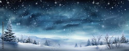 Magical dramatic snow theme winter background Generative AI