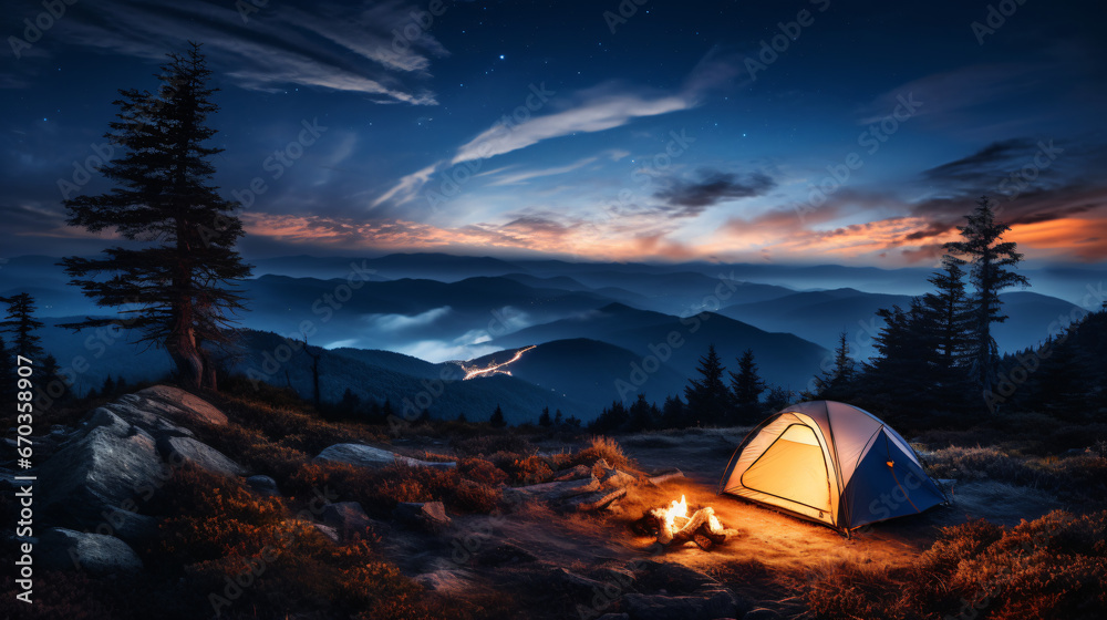 Camping in the mountains