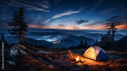 Camping in the mountains