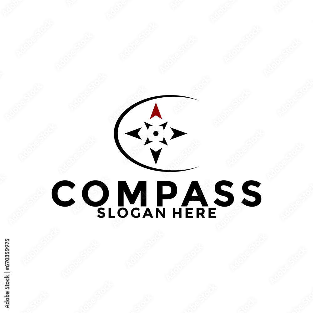 Obraz premium compass logo design vector, creative idea compass or navigation logo icon template