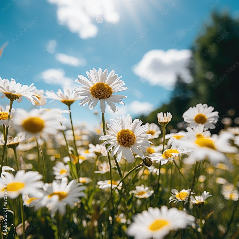 A summer meadow filled with Daisies. A summer meadow filled with Daisies.