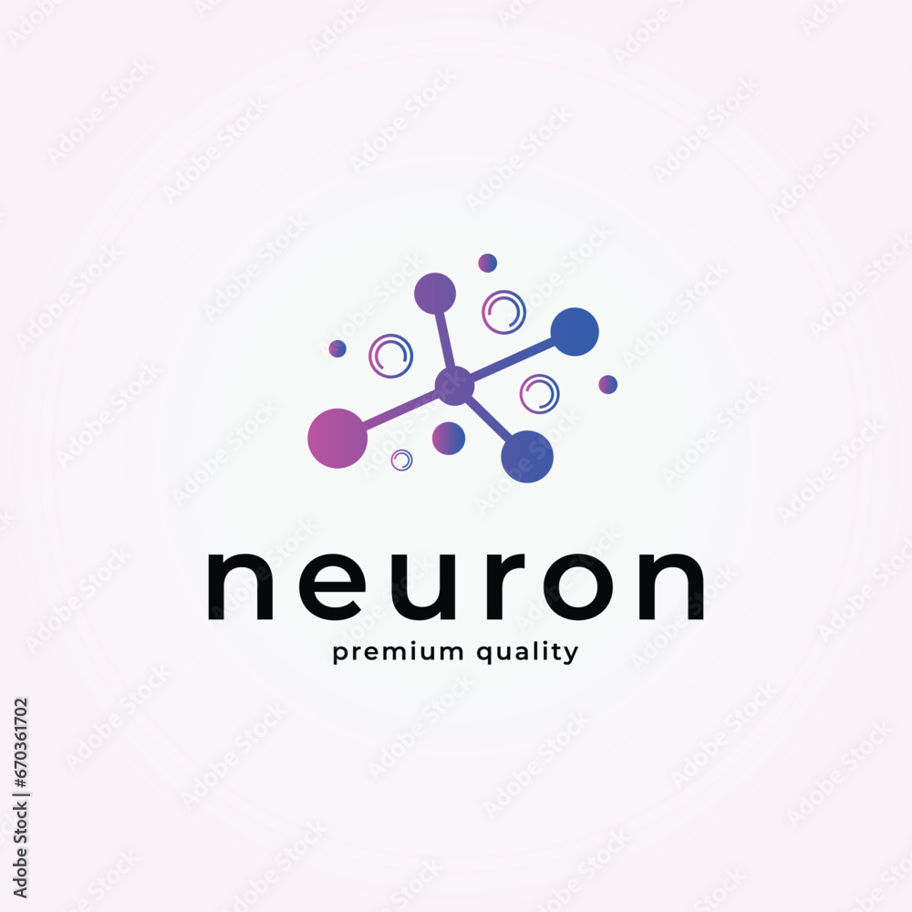 abstract simple neuron logo with dots logo vector design, vintage illustration of neuron axon for medical idea abstract simple neuron logo with dots logo vector design, vintage illustration of neuron axon for medical idea