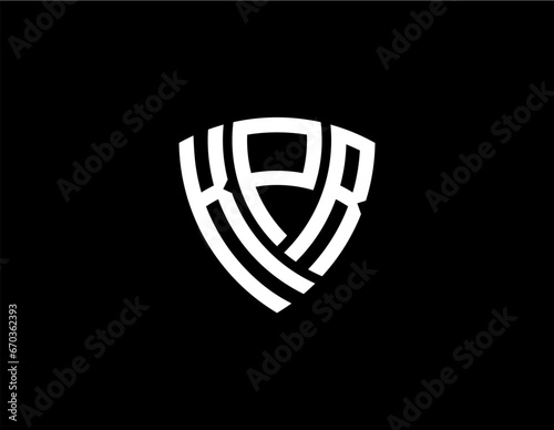 KPR creative letter shield logo design vector icon illustration