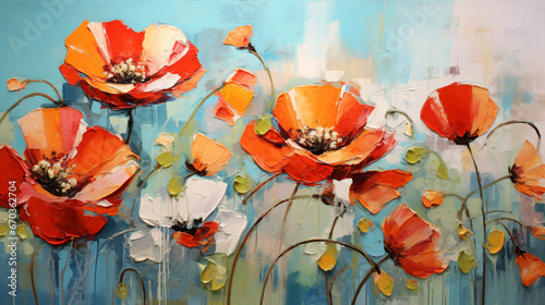 Expressive Abstract Poppies